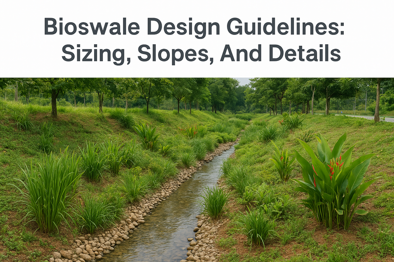 Bioswale Design Guidelines: Sizing, Slopes, And Details | Konzept Garden