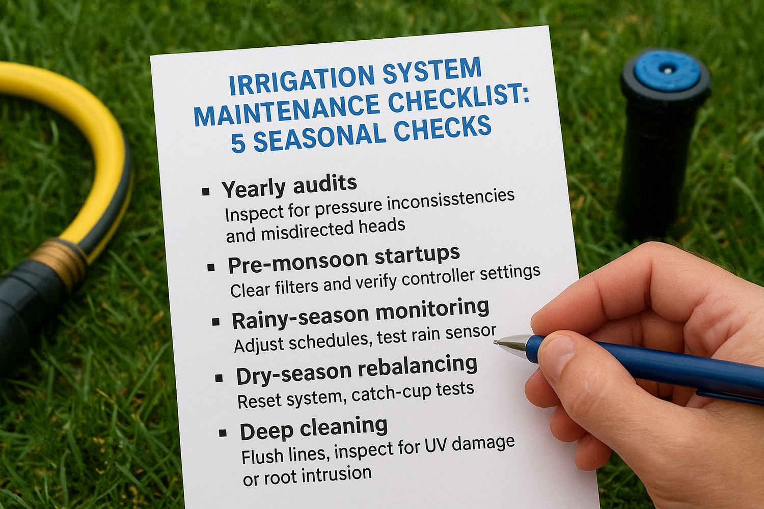 Irrigation System Maintenance Checklist: 5 Seasonal Checks