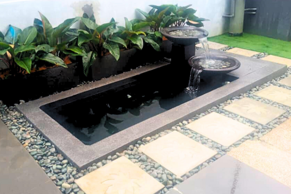 Stunning Pond With Artificial Water Feature And Eco-Friendly For Goldfish image